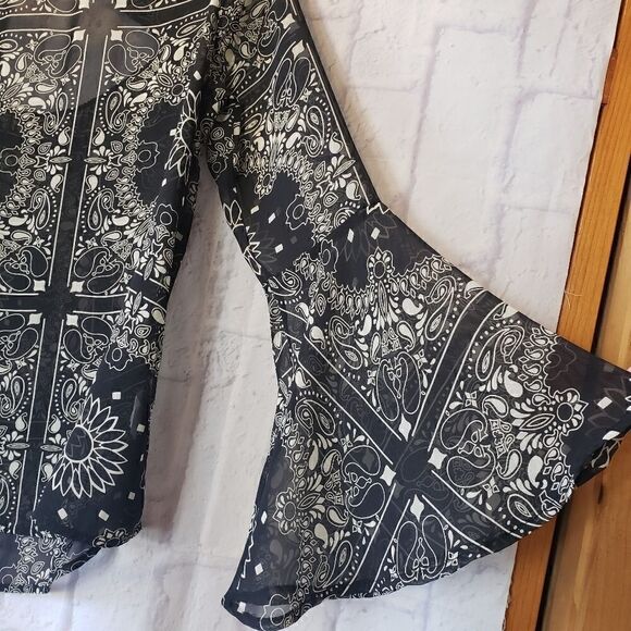 ALTAR'D STATE Sheer Trumpet Sleeve Top - Picture 2 of 7